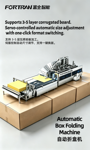 Piegatrice automatica per scatole ad alta efficienza | Piegatura in cartone multistrato e dimensionamento automatico